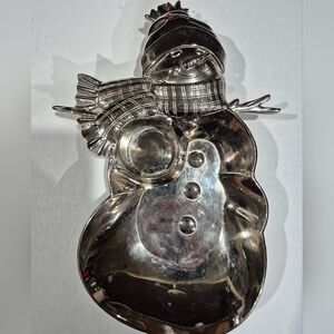 Hallmark Silver Snowman Candy/Nut Dish